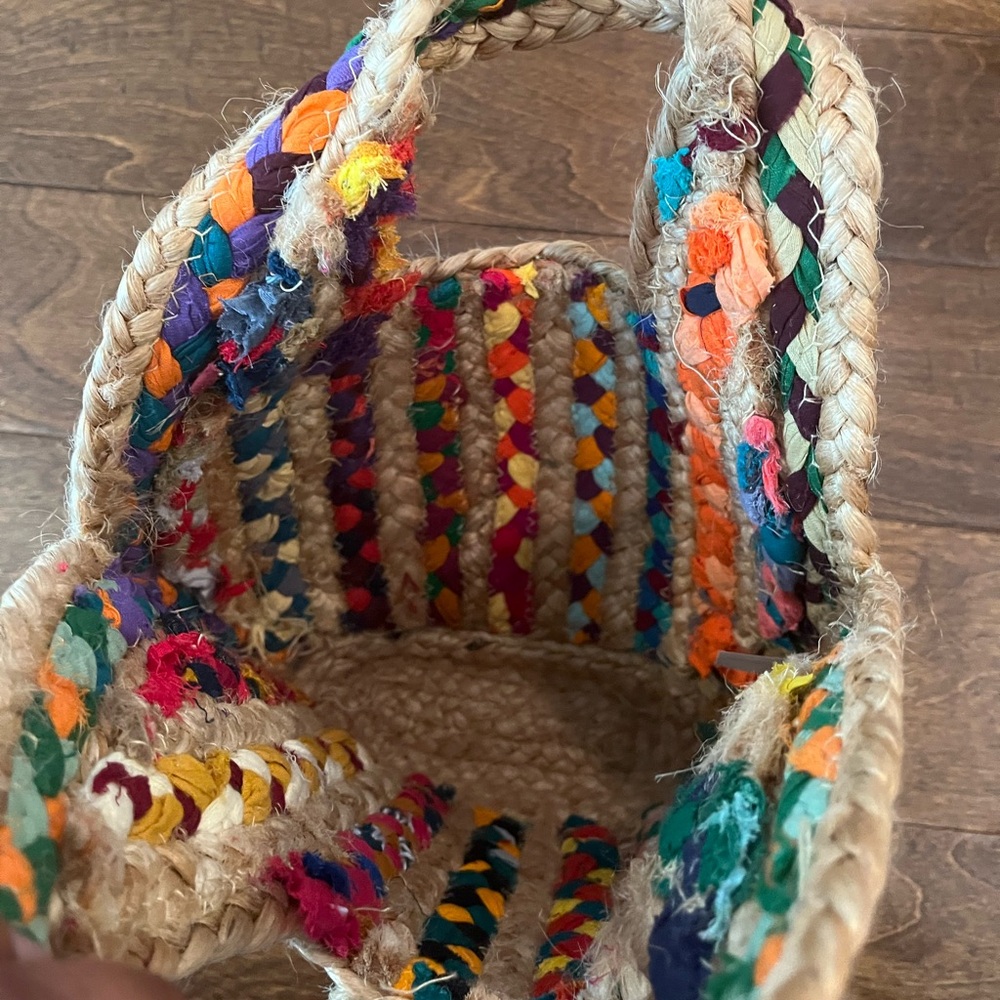 Magid Jute Handbag Mini Satchel Braided Woven Mixed Media Bag - Picture 3 of 10